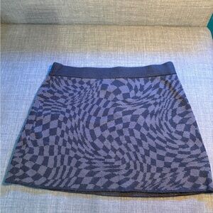 Divided Black and Gray Patterned Mini Skirt